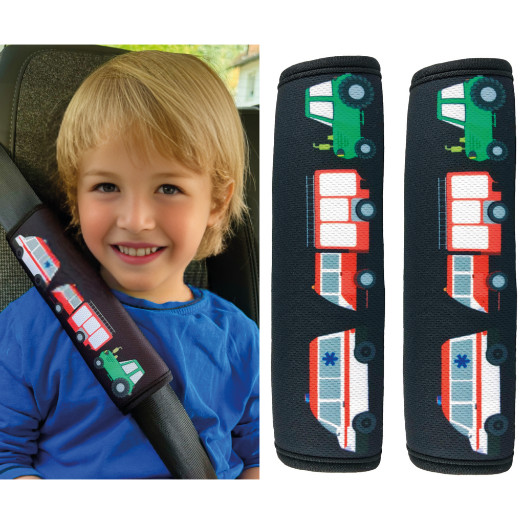 Gurtschutz Feuerwehr für Kinder - HECKBO Gurtkissen mit Feuerwehrauto-Motiv