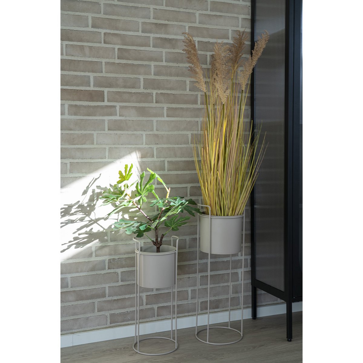 Rabo Flower Stand - Blumenständer, Stahl, Sand, 2er-Set