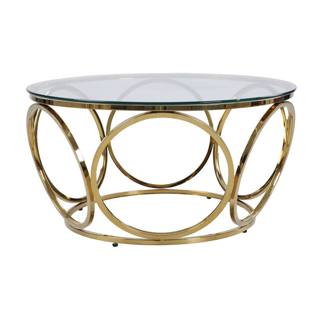 Couchtisch Ø 80 cm Gold/Klarglas
