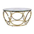 Couchtisch Ø 80 cm Gold/Klarglas