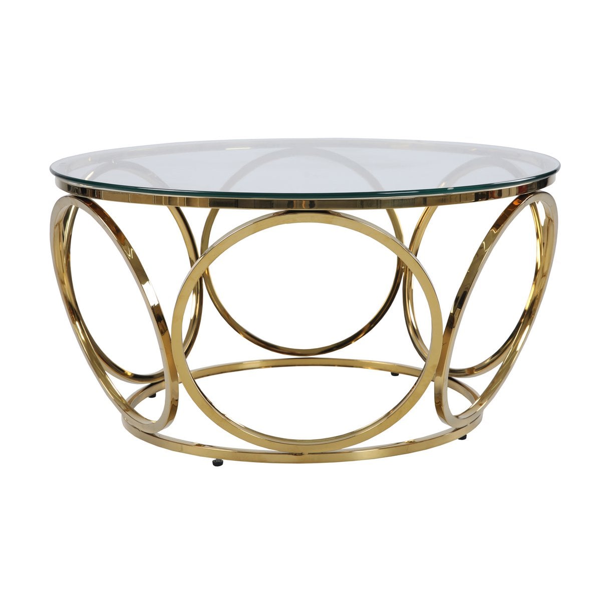 Couchtisch Ø 80 cm Gold/Klarglas