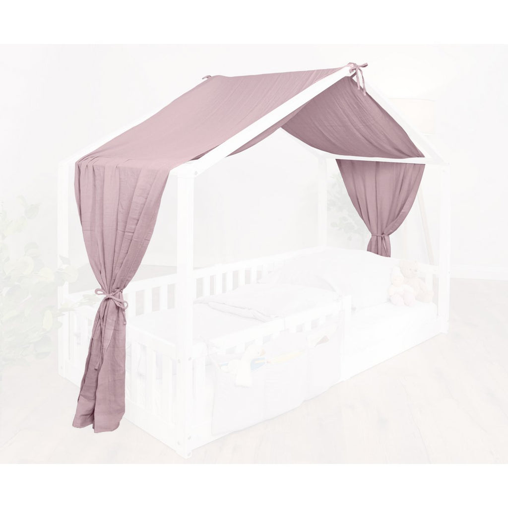 tiSsi® Baldachin Musselin für Hausbetten 90x200 cm altrosa