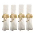 Set von 4 Runden goldener Ginkgoshandtücher