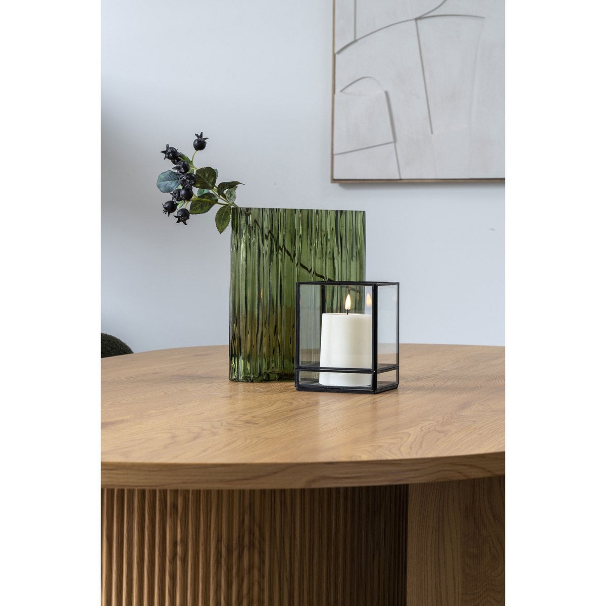 Vase – Rauchgrün, Glas, 21 x 12 x 26,5 cm