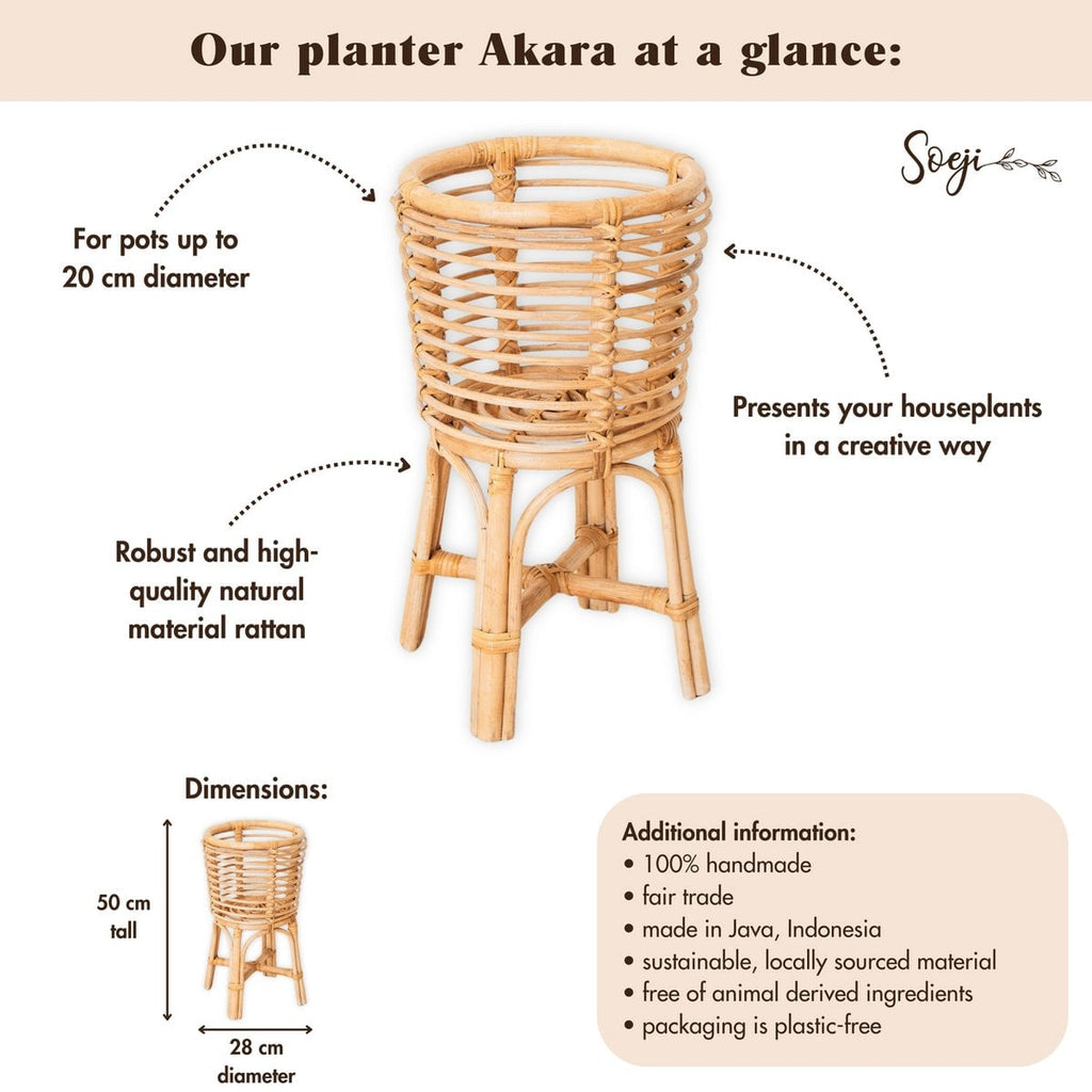 Rattan Pflanzgefäß AKARA natürlich
