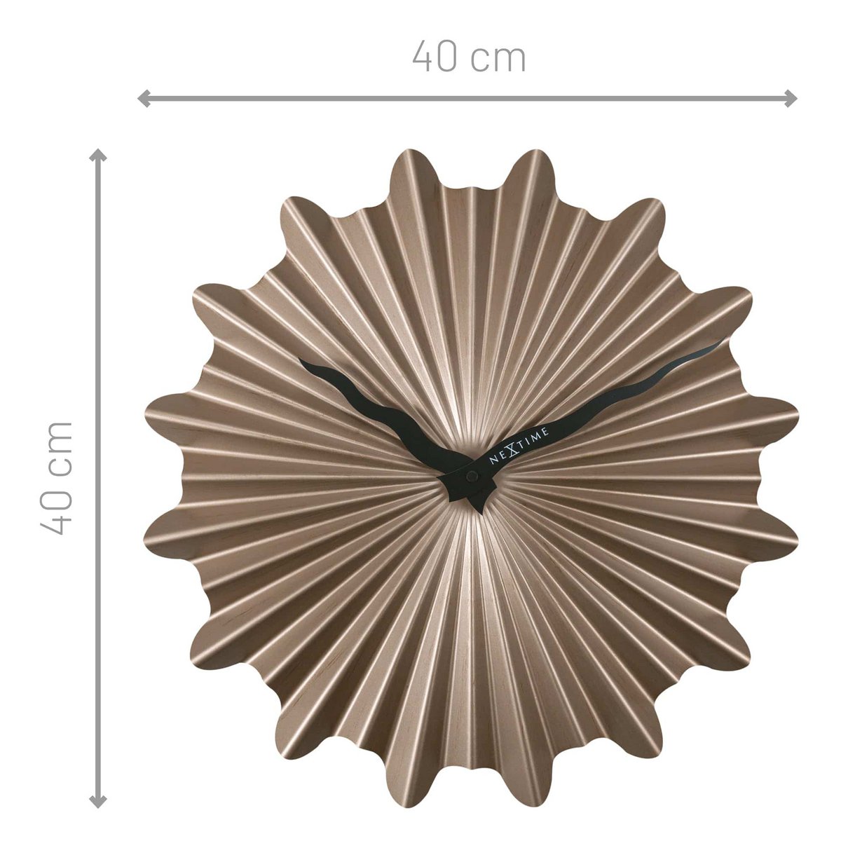 Wanduhr 40cm - Lautlos - Metall - "Sunny"