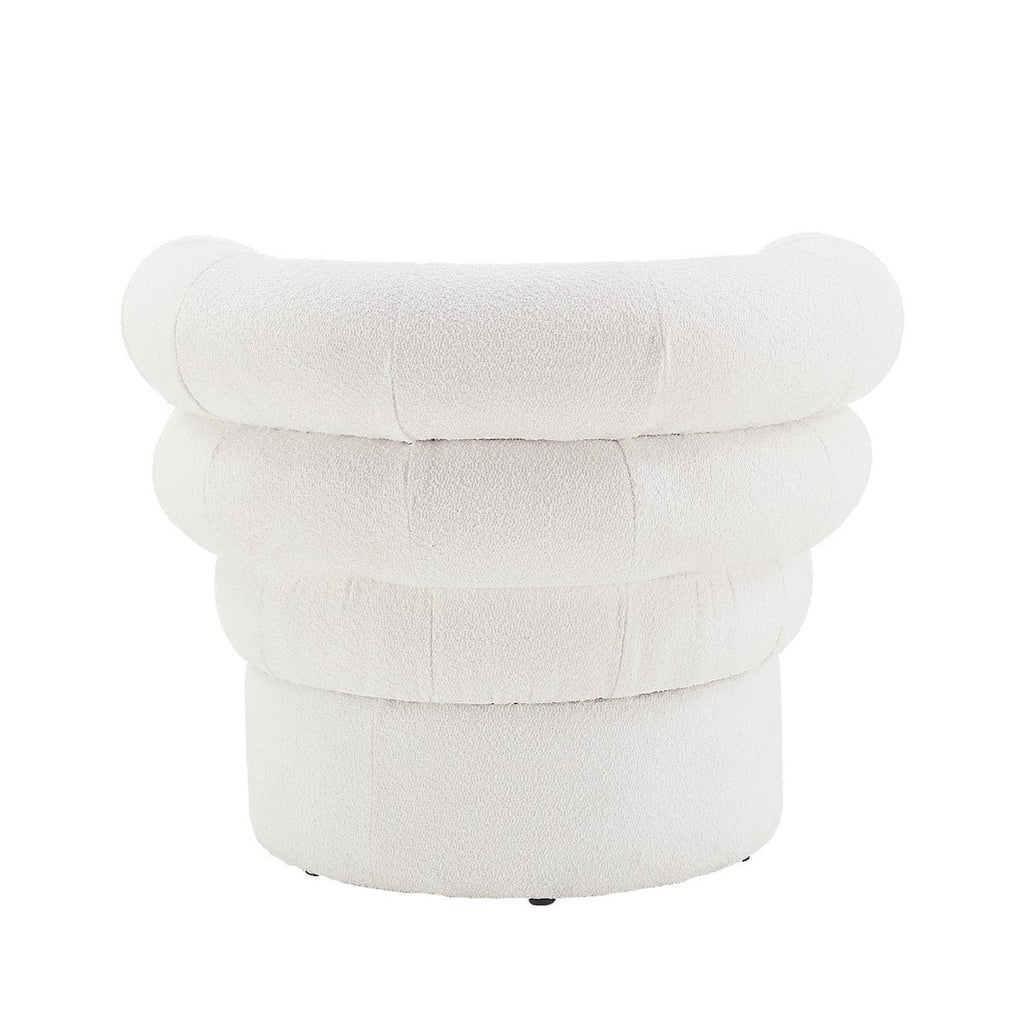 Sessel Boucléstoff Weiß