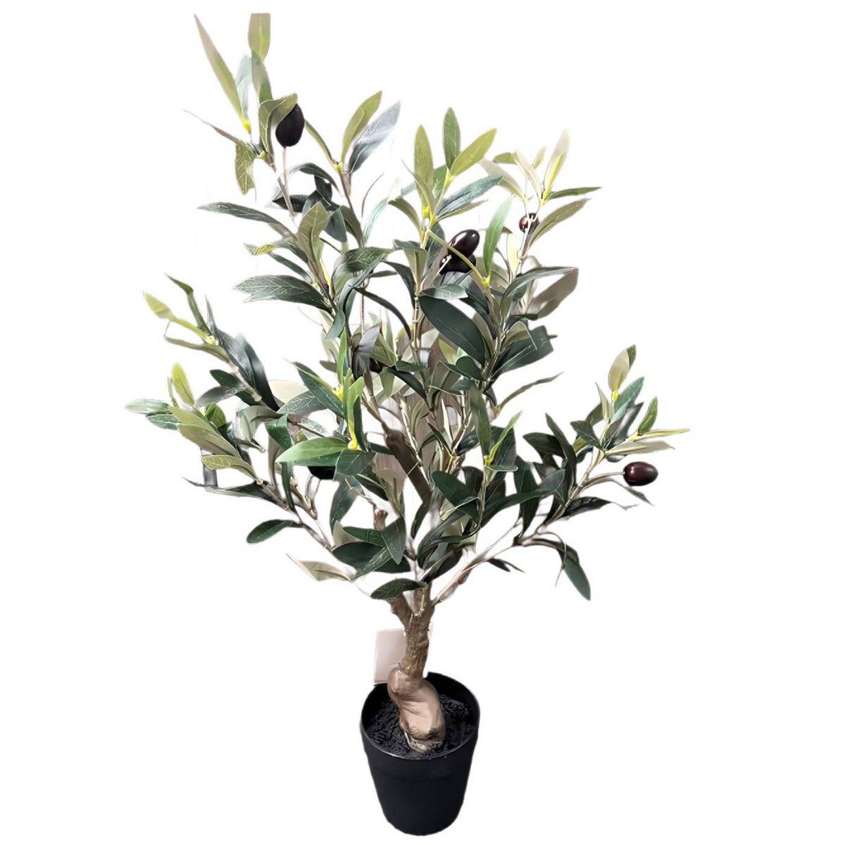 Künstlicher Olivenbaum 60cm im Kunststofftopf – Deko Kunstpflanze für Wohnzimmer und Büro

