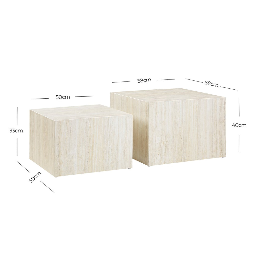 Couchtisch Travertin 2er Set