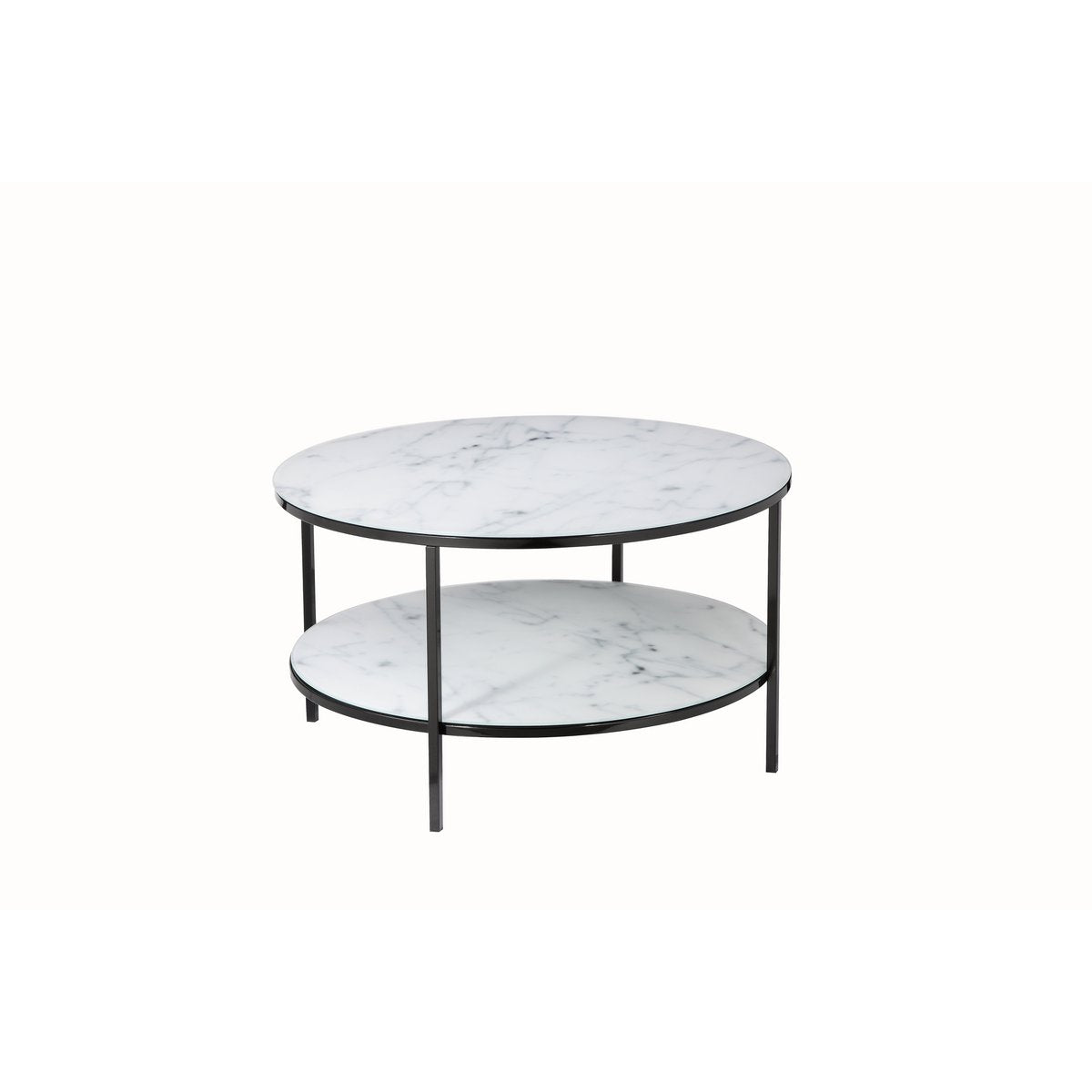 Couchtisch mit 2 Ablagen Ø 80 cm