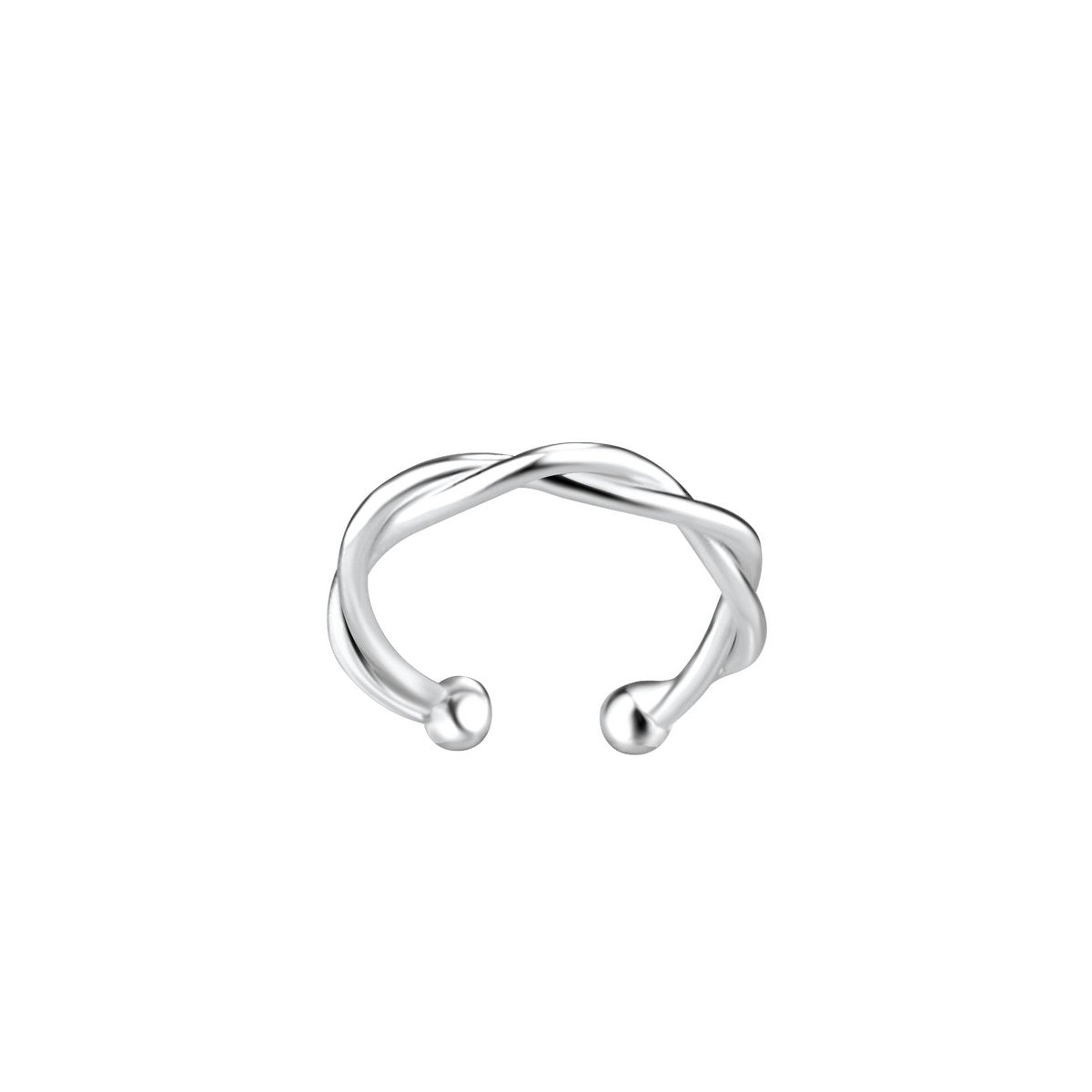 Kleiner Ohrclip geflochten - 925er Sterling Silber