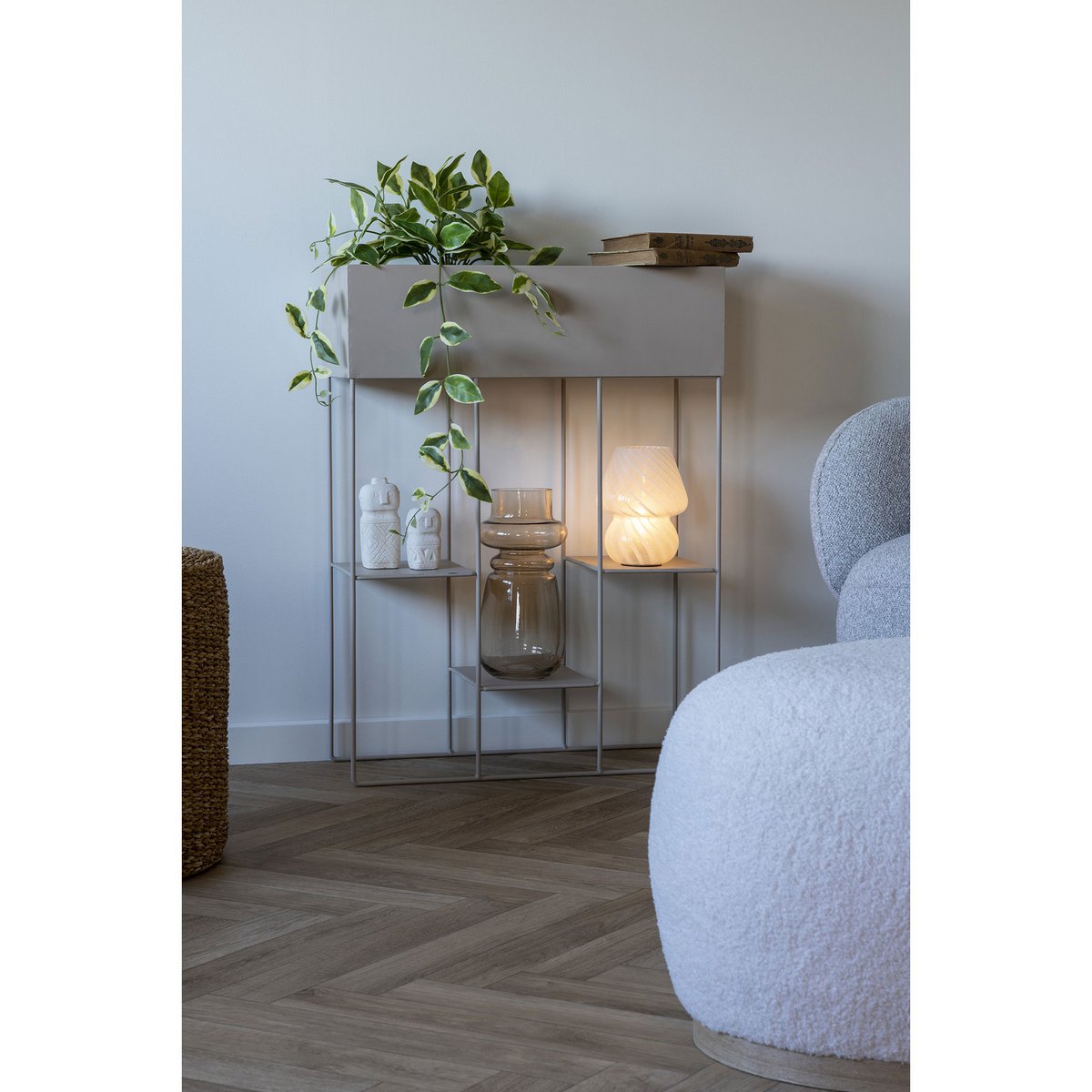 Glas-Vase rauchbraun - moderne Designer-Vase Detailansicht