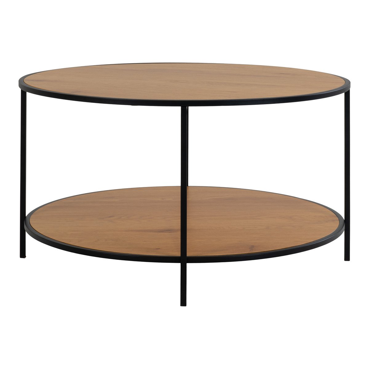 Vita Couchtisch - Eichenoptik, Stahl, Ø80x45cm