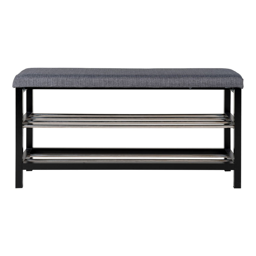 Padova Bank - Pappel, Stahl, Polyester, Grau - 100x34x50 cm