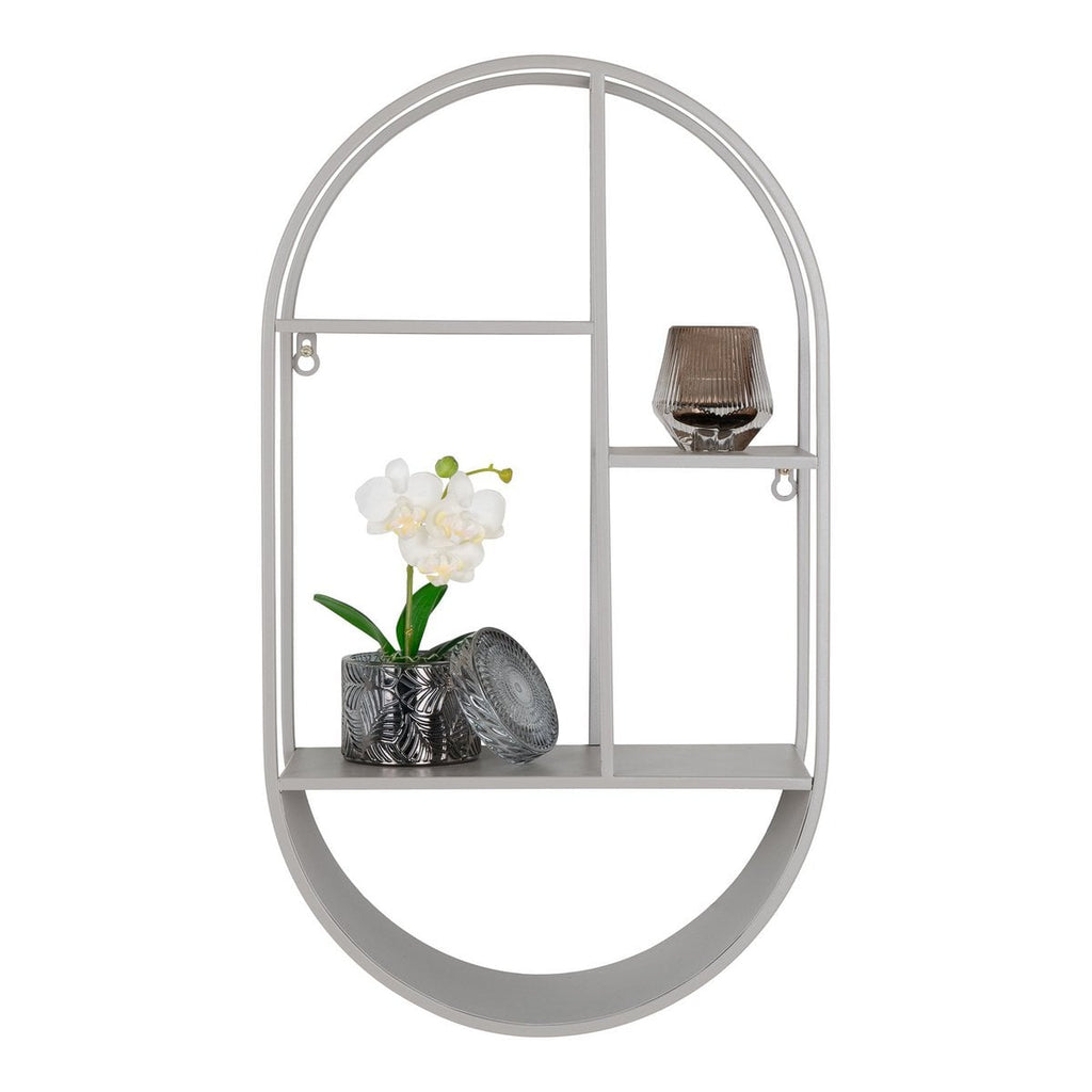 Feira Wandregal – Wandregal, oval, Stahl, kühles Grau, 35 x 15 x 60 cm