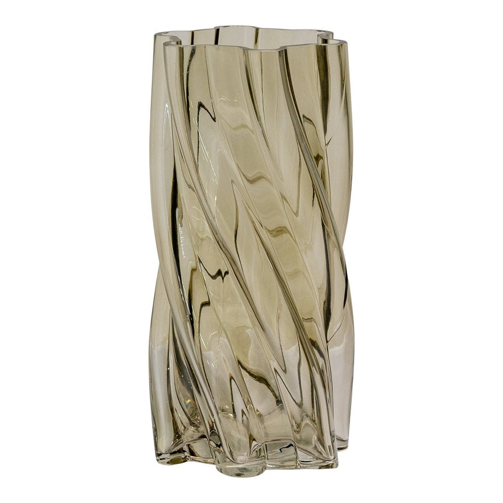 Vase – Vase, mundgeblasenes Glas, rauchgrün, ø12,5x25 cm