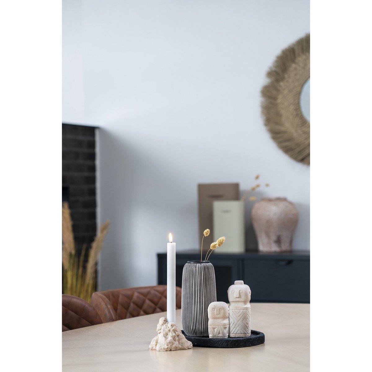 Tablett - Tablett aus Zement, schwarz, 26,5x26x2 cm