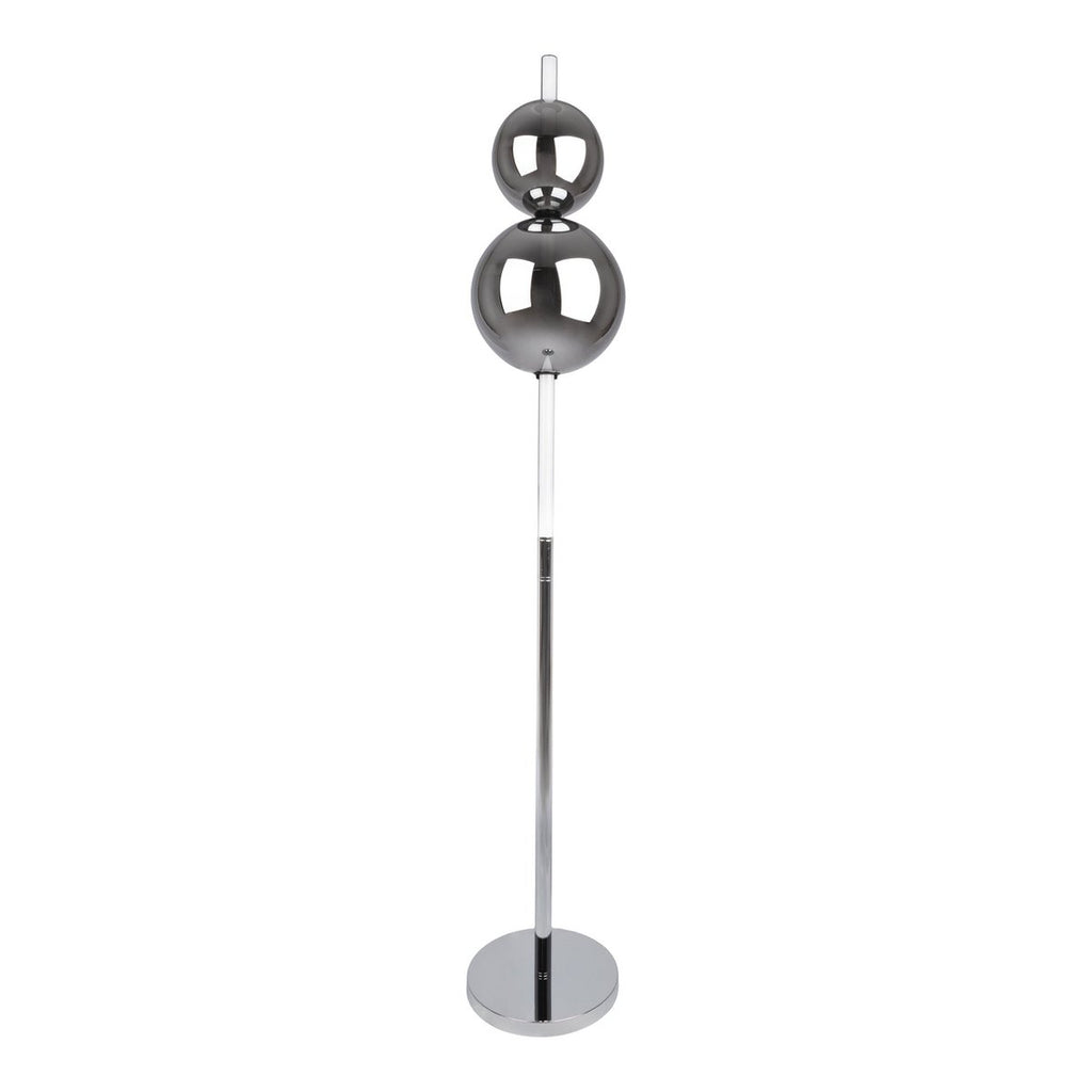 LED Stehleuchte "NOVA" Stehlampe mit Dimmfunktion aus chromfarbenem Metall, Kunststoff und Rauchglas, mit fest verbauten LEDs , ca 150 cm hoch