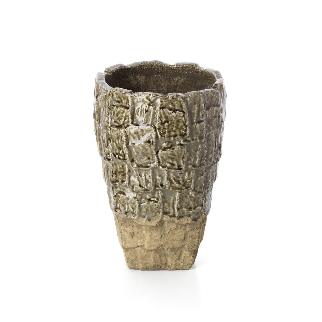 Rock Texture Vase Grau - Detailansicht der strukturierten Oberfläche