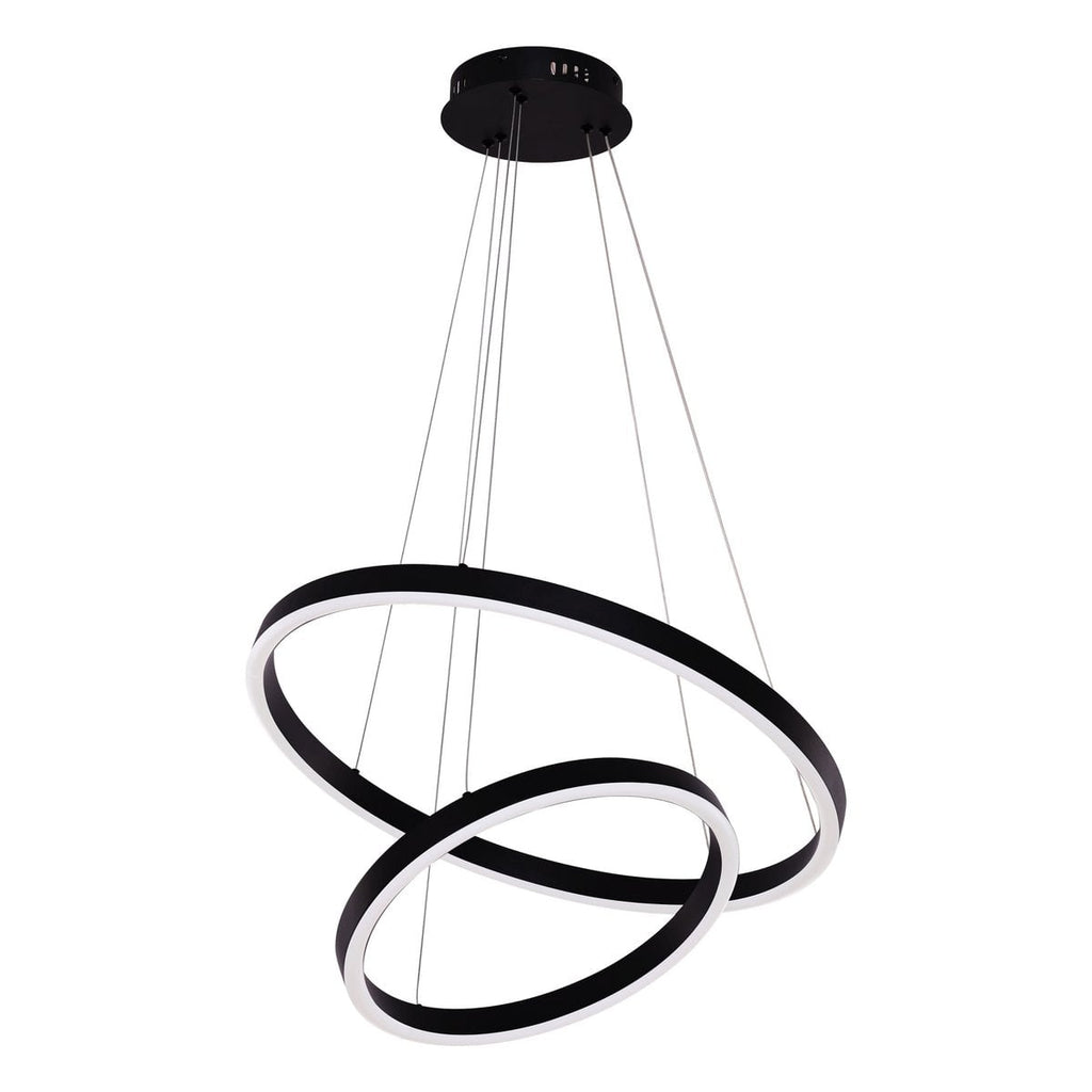 Hängende Lampe Neo schwarz | 2-Ring 40+60 cm