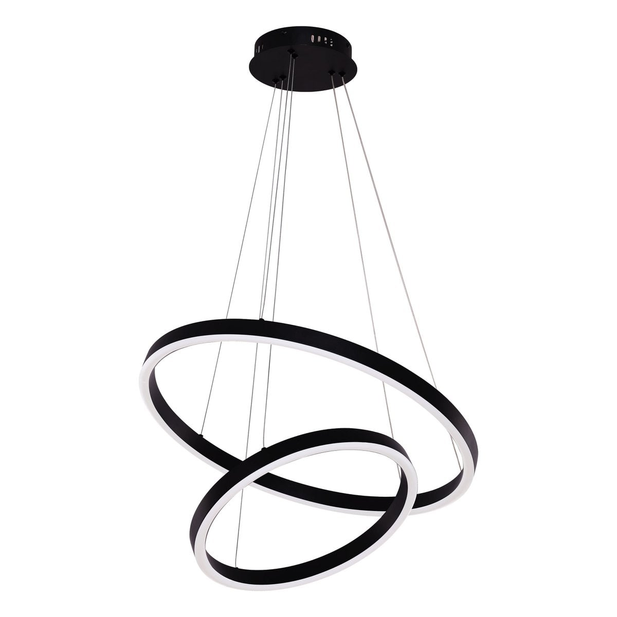 Hängende Lampe Neo schwarz | 2-Ring 40+60 cm