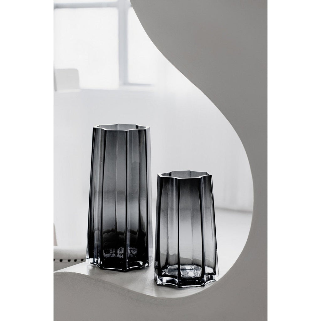 Graue LENOX Vase - modern-klassische belgische Designer-Vase