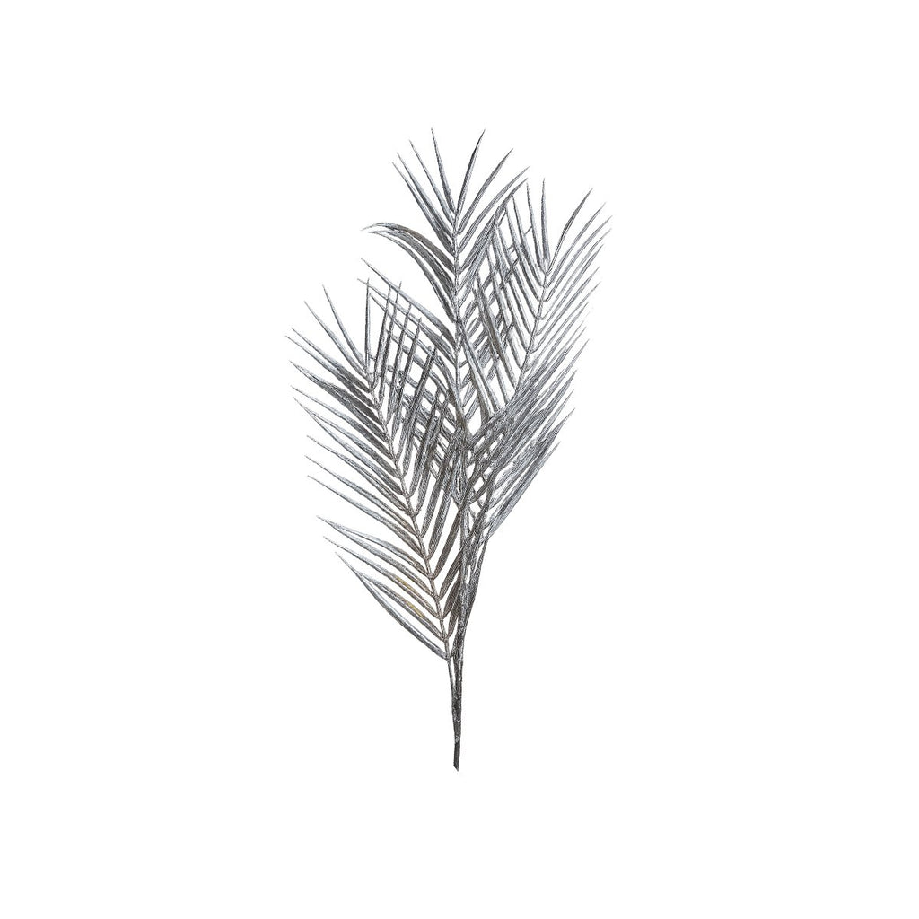 Silberpalme dekorative Kunstblume 90cm in Silber von Aulica für moderne Wohndekoration