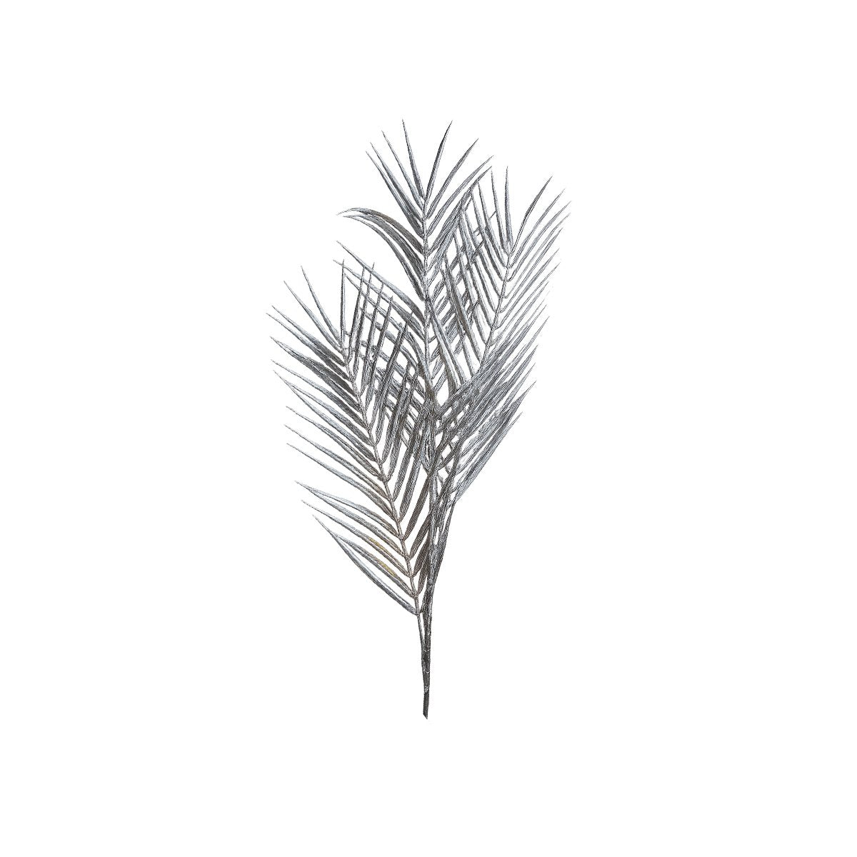 Silberpalme dekorative Kunstblume 90cm in Silber von Aulica für moderne Wohndekoration