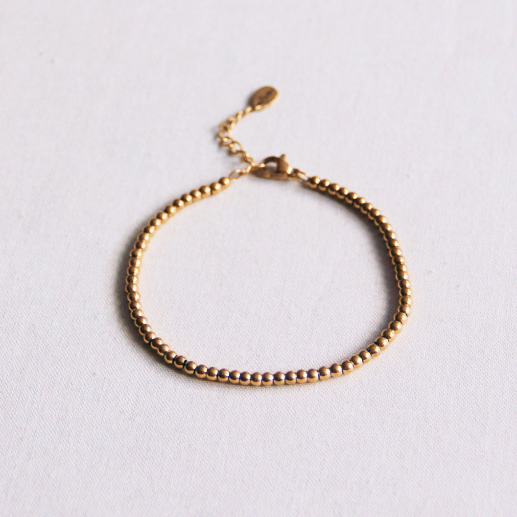 SA830: Stahlperlenarmband "Klein" - Gold