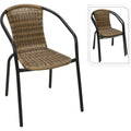 Stapelstuhl Rattan Braun – Stapelbarer Gartenstuhl aus Metall