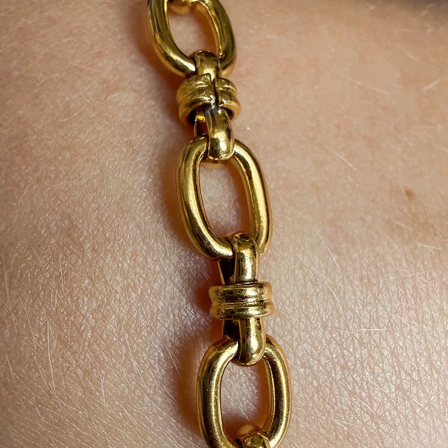 LOUIZ Mesh-Gliederarmband Goldfarben