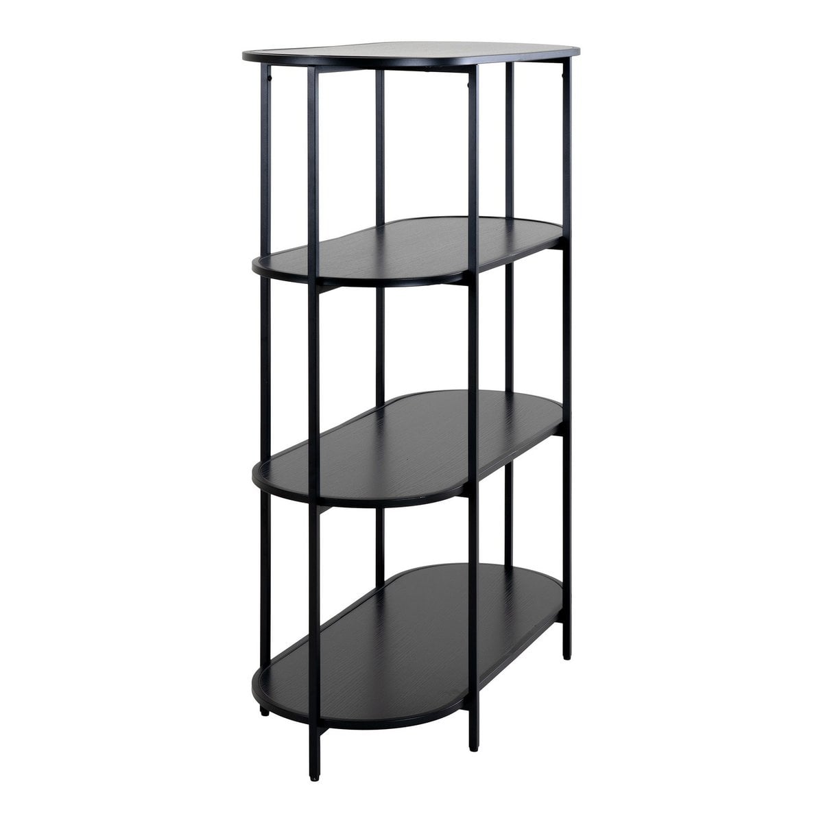 Regal – Schwarz, Stahl/Spanplatte/Melaminfolie, 85 x 36 x 111 cm