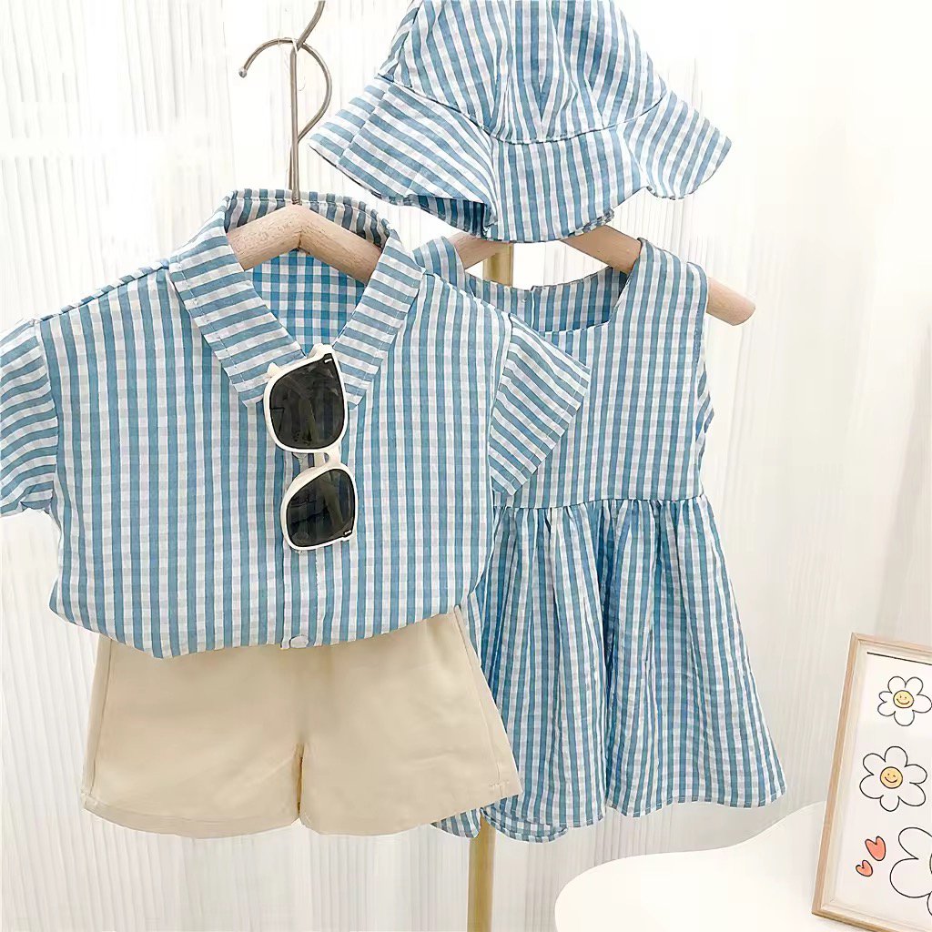 Kori-Kleid + Hut / Kori-Boy-Set – Hemd und Hose