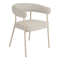 Trivio Esszimmerstuhl 2er-Set Bouclé Sand – House Nordic, graue Stahlbeine, 56x57,5x77 cm