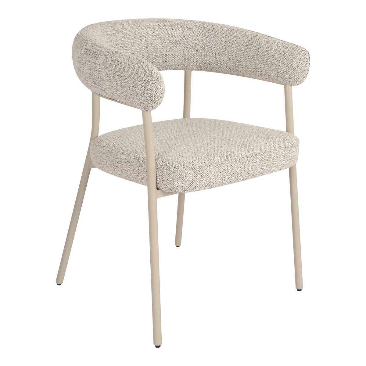 Trivio Esszimmerstuhl 2er-Set Bouclé Sand – House Nordic, graue Stahlbeine, 56x57,5x77 cm