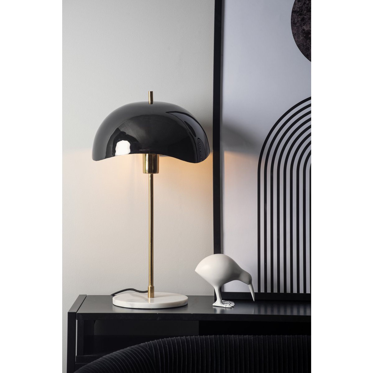 Tischlampe, gewellte Kuppel