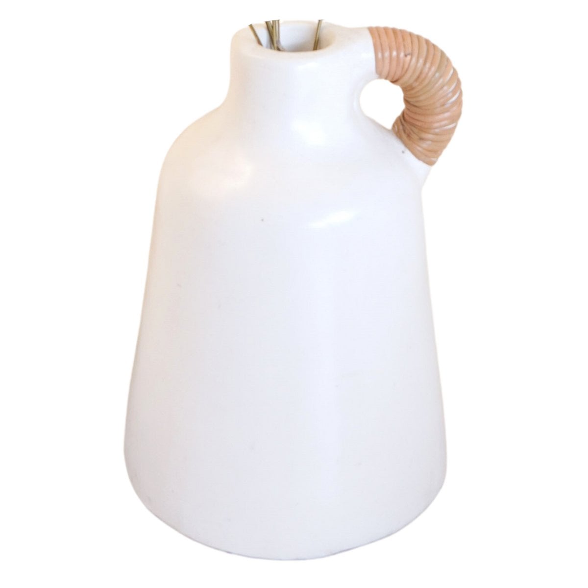 Handgegossene Tonvase weiß - Fair Trade Deko