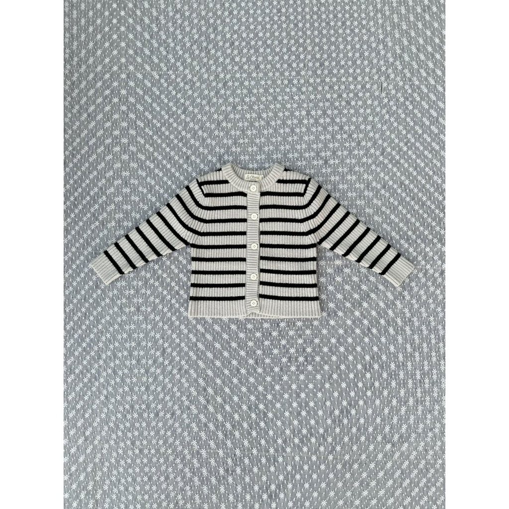 Strickjacke mit melierten Streifen