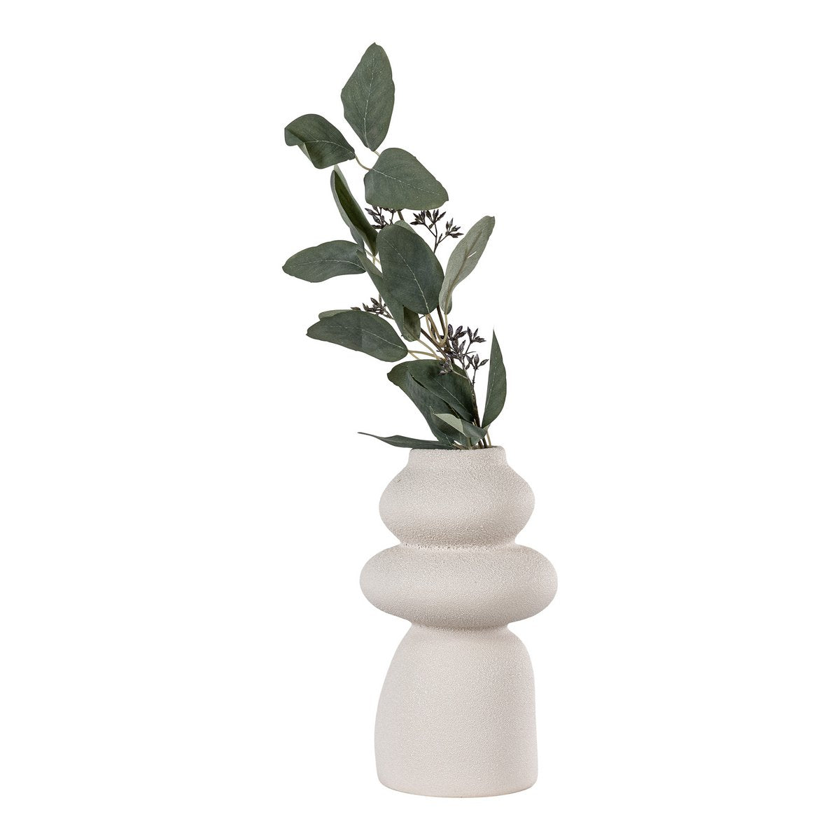 Vase - Beige, Steingut, Ø14,5x26,5 cm