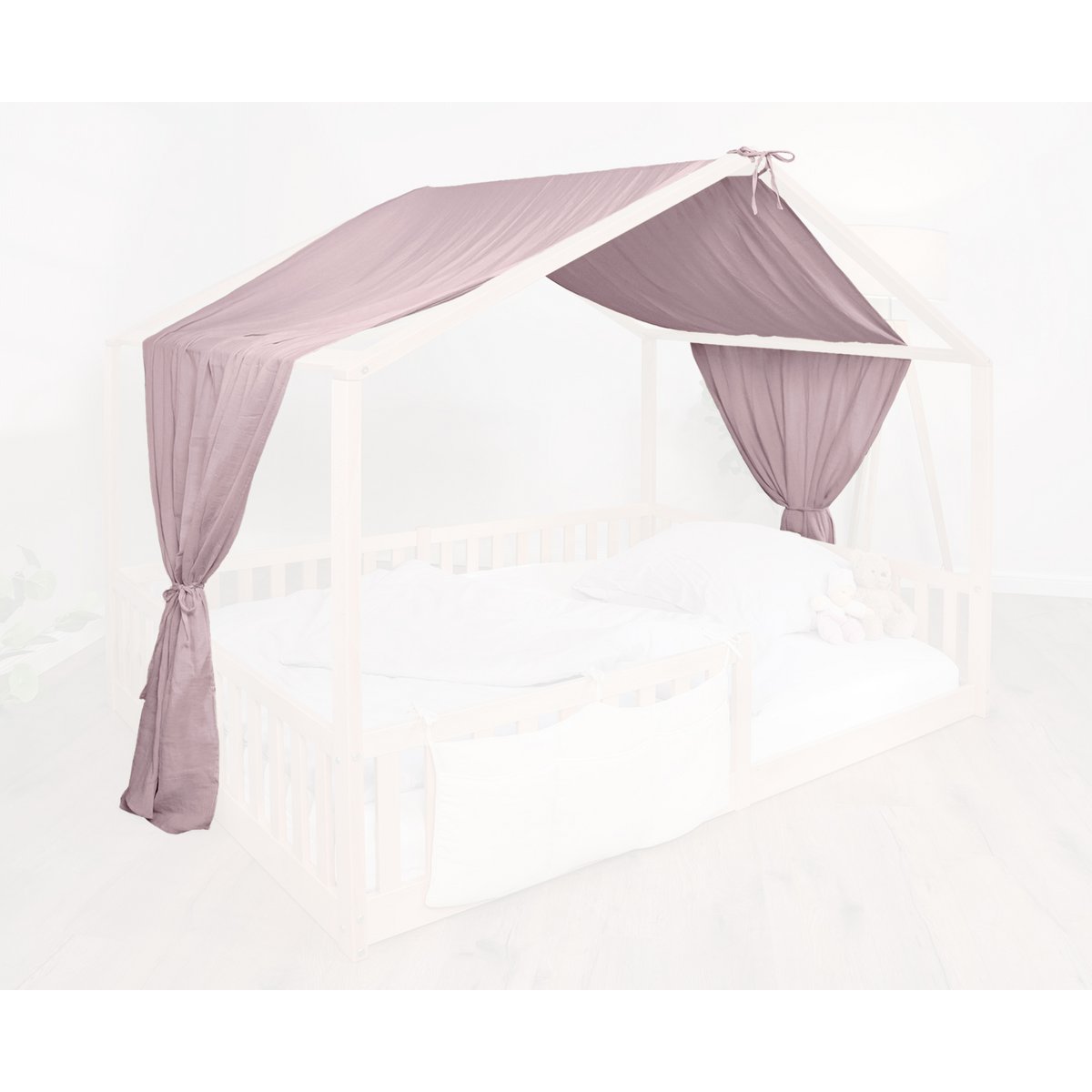 tiSsi® Baldachin Musselin für Hausbetten 120-140x200 cm altrosa