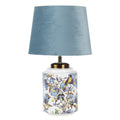 Tischlampe Ø 25x41 cm blau weiße Kunststoffvogel -Schreibtischlampe