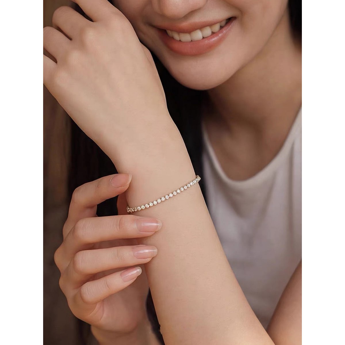 Zeitloses Tennisarmband im Diamant-Look