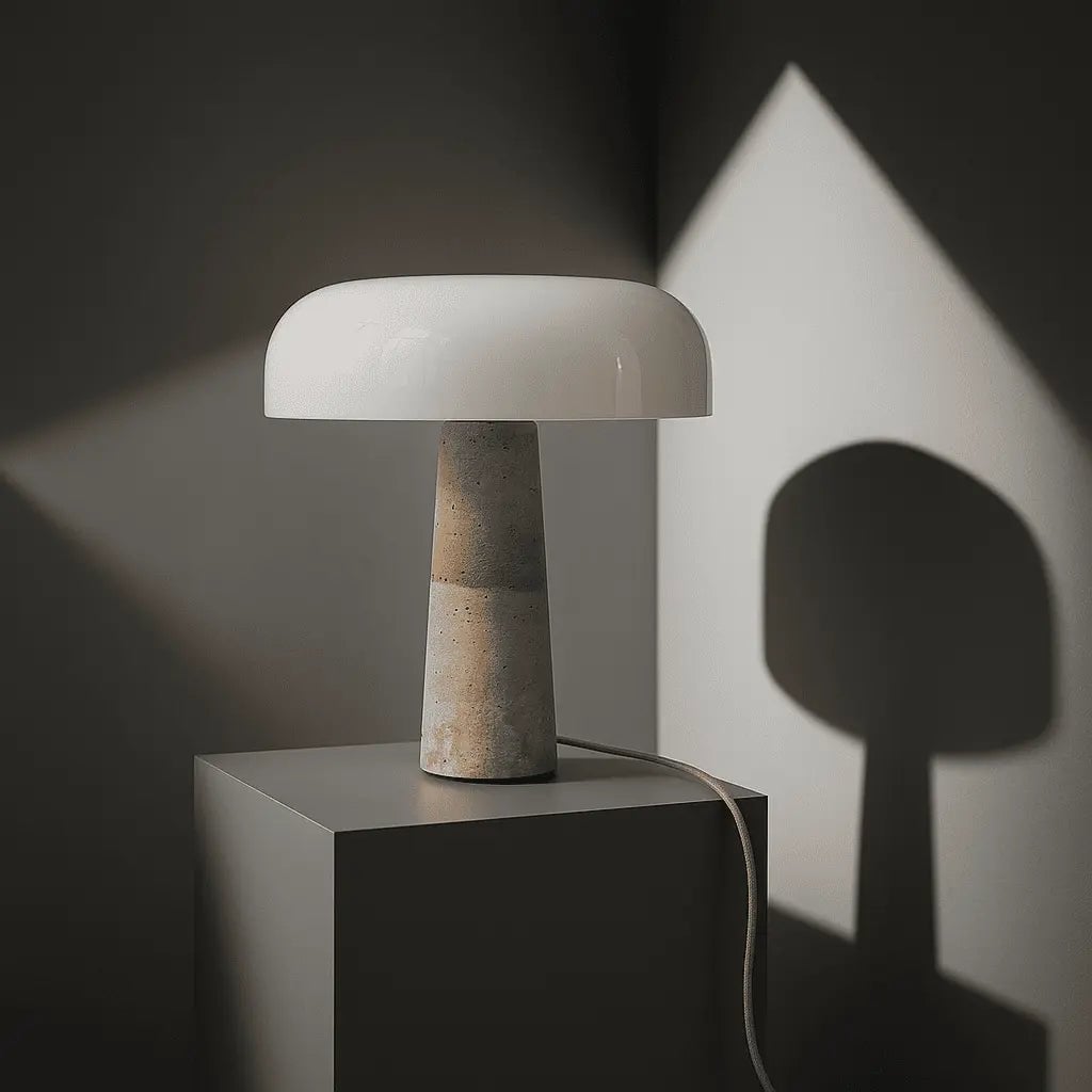 Emily Travertinlampe | Elegantes Design mit Glasschirm