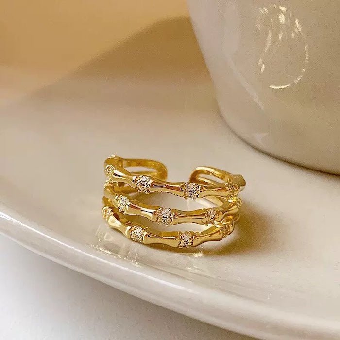 Verstellbarer Ring aus mehrlagigem Bambus