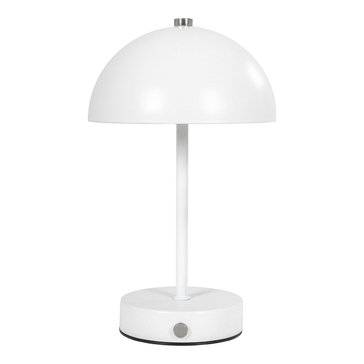 Holt LED-Tischlampe in Weiß auf Nachttisch – moderne minimalistische Beleuchtung