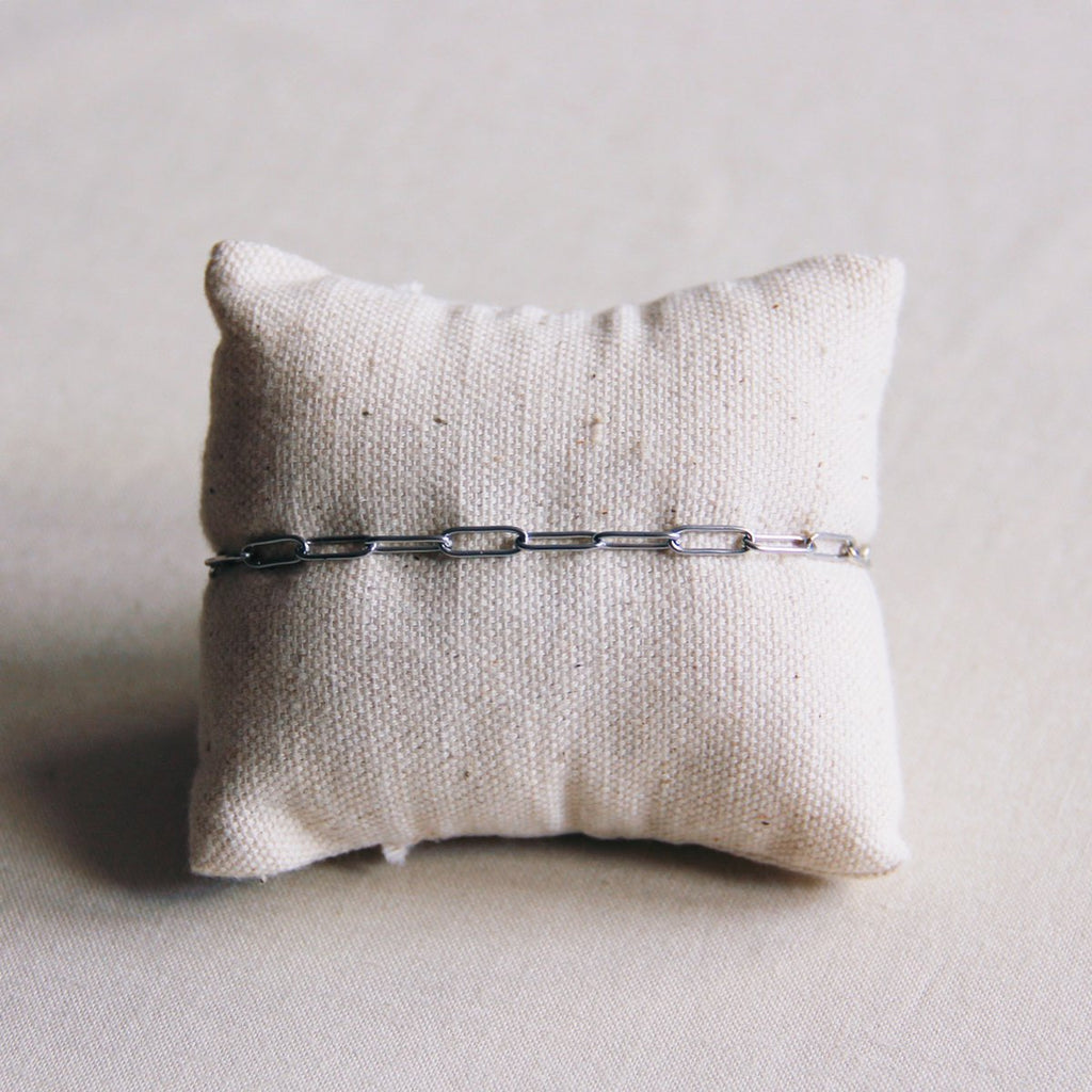 SA809 - Stahl-D-Kettenarmband - Silber