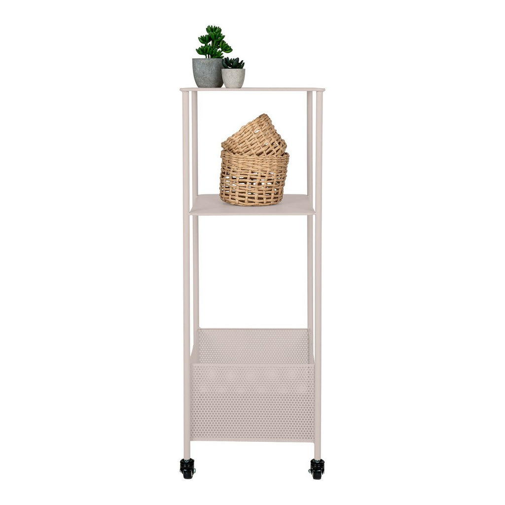 Torres Metallwagen – Stahl, Grau, 3 Regale, 35 x 35 x 100 cm