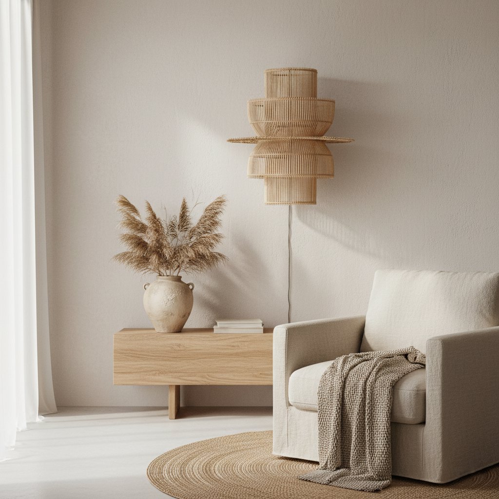 Saturn Wandlamp Rattan