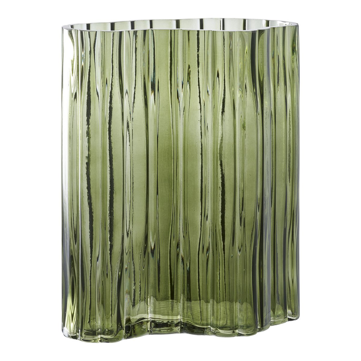 Vase – Rauchgrün, Glas, 21 x 12 x 26,5 cm