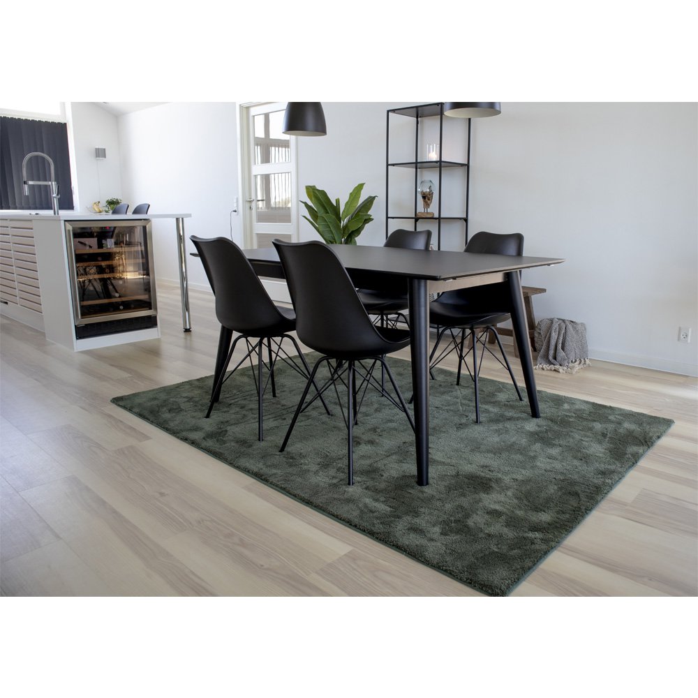 Oslo Esszimmerstuhl – PU-Leder, geformter Kunststoff, Metall, Schwarz – 2er-Set
